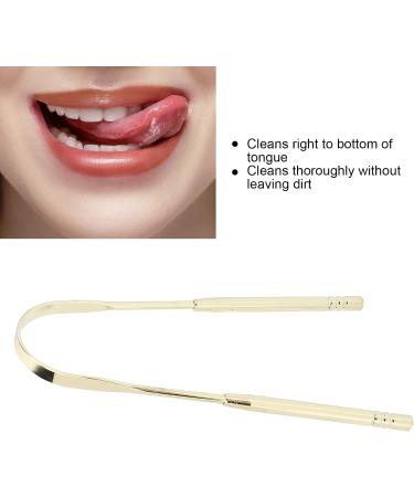 U-Shaped Tongue Cleaner Tool - 2 Pieces for Fresh Breath & Oral Hygiene | Flexible Gold Tongue Cleaning for Adults - Buy Online on GoSupps.com