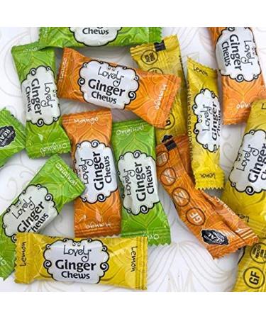 VEGAN Lemon Ginger Chews - 5oz Bag (Pack of 6) | Gluten Free, Non-GMO, Made with REAL Indonesian Ginger - Lovely Candy Co - Buy Online on GoSupps.com