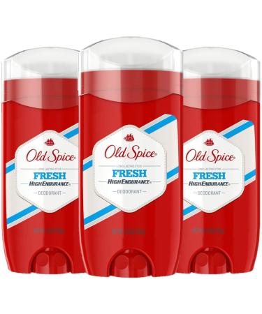 Old Spice High Endurance Long Lasting Deodorant, Fresh, 3 Ounce (Pack of 3), Packaging may vary Fresh 3-ct
