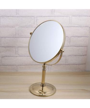 Shop Lurrose Vintage Golden Desktop Make-Up Mirror | 5x Magnification Double-Sided & 360-Degree Rotation - Perfect for Home Use (8 Inch) - Buy Online on GoSupps.com
