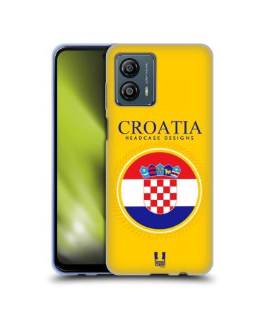 Head Case Designs Flag of Croatia Croatian Flag Patches Soft Gel Case Compatible with Motorola Moto G53 5G