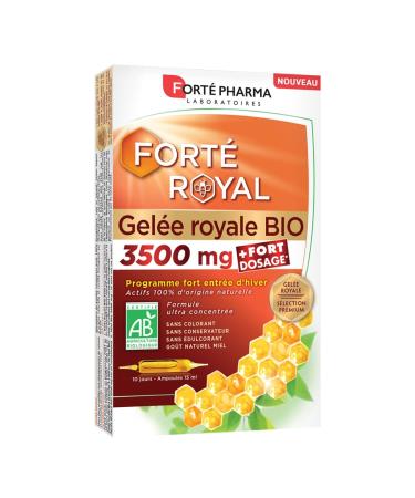Forté Pharma - Organic Royal Jelly 3500 mg ORGANIC | Food Supplement with Organic Royal Jelly - Immunity | 10 ampoules = 10 days cure
