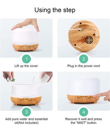 500ml Essential Oil Diffuser & Aromatherapy Humidifier - Yellow | Remote Control, Quiet Mist, Ultrasonic Vaporizer for Large Rooms & Baby Bedrooms - Buy Online on GoSupps.com