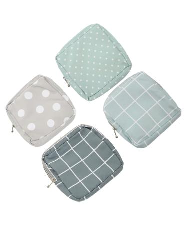 Healvian 4pcs Sanitary Napkin Storage Bag Change Holder Travel Make up Bag Wallet for Cosmetic Toiletry Bag Change Cash Bag Menstrual Pad Storage Pouch Portable Period Bag Mini Pads