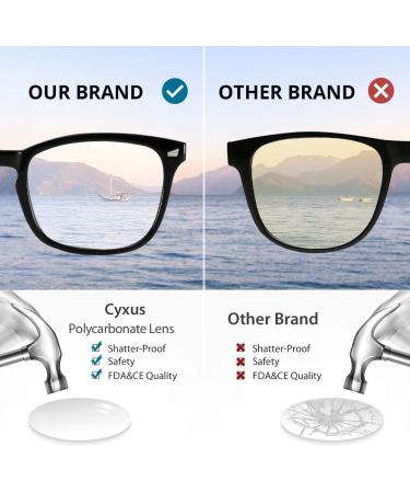 Cyxus Blue Light Filter Glasses - Stylish Anti-Blue Light Eyewear for Screens Black/Blue Design No Prescription Needed - Buy Online on GoSupps.com