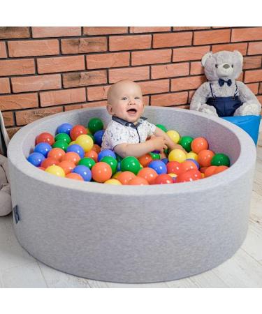 Kiddymoon 7cm Baby Game Balls - Colorful Plastic Balls for Ball Pit - 300 Count - Yellow Green Blue Red Orange - Perfect for Kids Fun & Play - Buy Online on GoSupps.com