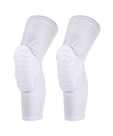 Vocoste 2 pieces Kniebandage Women Men Bandage Kneechoner for Meniscus tear arthritis joint pain running volleyball sport white L