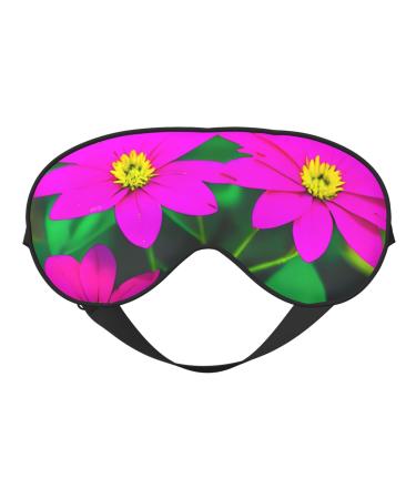 SSIMOO Flower Leaves Purple Red Flower 1 Sleep Mask-Adjustable Breathable Fashionable Eye Mask for A Comfortable Sleep Experience Black