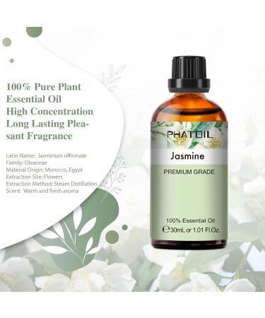 PHATOIL Jasmine Essential Oil 30ML - Premium Grade Pure Oil for Aromatherapy Diffusers and Candle Making - Buy Online on GoSupps.com