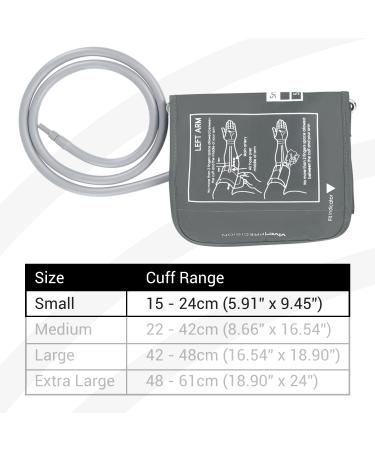 Vive Precision Small Blood Pressure Cuff Replacement - Fits 15-24cm Upper Arms - Adult & Senior Sizes - For Automatic Monitors (1 Pack) - Buy Online on GoSupps.com