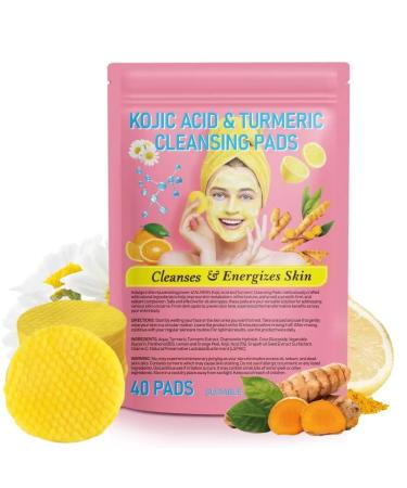 Kojic Acid Pads Kojic Acid and Turmeric Cleansing Pads Turmeric Exfoliating Pads Turmeric Pads for Face Facial Sponges for Cleansing