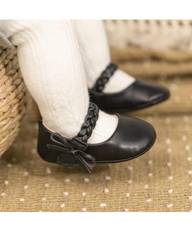 CENCIRILY Baby Girl Mary Jane Shoes | Anti-Slip First Walking Soft Sole Flats | Princess Wedding Dress Shoes for 12-18 Months | Black - Buy Online on GoSupps.com