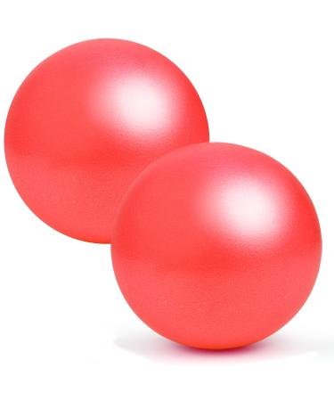Mini Exercise Ball, Yoga Ball,Pilates Ball, 9 Inch Small Bender Ball, Pilates, Yoga, Core Training and Physical Therapy, Improves Balance (Home & Gym & Office) 2-Red 25cm