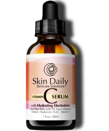 Antioxidant Vitamin C Serum for Face- Infused with Electrolytes Hyaluronic Acid Retinol - 1 oz 1 Fl Oz (Pack of 1)
