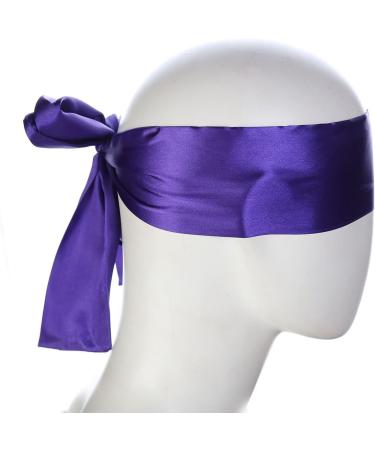Luxurious Satin Eye Mask for Women - Adjustable Soft Blindfold for Travel and Sleeping in Purple - Buy Online on GoSupps.com