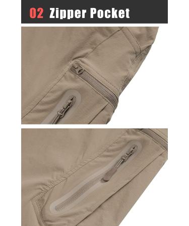 TACVASEN Men's Quick-Dry Water-Resistant Tactical Hiking Pants | Lightweight with 8 Pockets | Thin Khaki, Size 36 - Buy Online on GoSupps.com