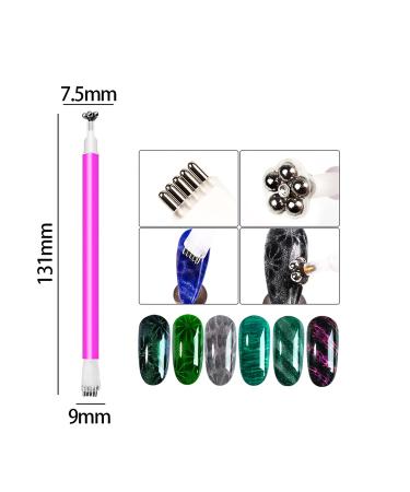 JERCLITY 10-Piece Cat Eye Nail Magnet Set for Cat Eye Gel Polish - Double-Head Flower Design Magnetic Pens for DIY Nail Art - Multi-Function Magnet Board Included - Buy Online on GoSupps.com