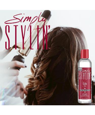 Simply Stylin Silk Serum - Anti-Frizz Heat Protectant & Detangler for Women - 4 fl oz Pure Silicone for Dry & Frizzy Hair - Shop Internationally - Buy Online on GoSupps.com