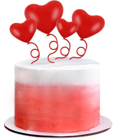 Blumomon Pack of 4 Heart Cake Toppers Red Valentine's Day Cake Topper Picks Mixed Size Happy Valentine's Day Cake Decorations Valentine's Day Wedding Party Bridal Shower Decorations Accessories Valentine's Day 5 - Buy Online on GoSupps.com