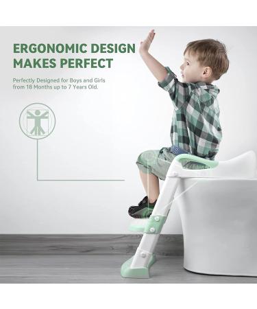 GrowthPic Potty Training Seat with Ladder  Toddlers Potty Seat for Toilet with Step Stool  Potty Ladder Toilet Seat Chair with Anti-Slip Pads for Kids Boys and Girls(White/Green) - Buy Online on GoSupps.com