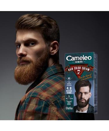 Cameleo Men Permanent Hair Dye - Medium Brown | 5 Min Natural Effect | Cover Grey Hair | Ammonia-Free | 30ml (Pack of 1) - Buy Online on GoSupps.com