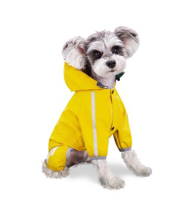 Dog Raincoat Waterproof with Leg Adjustable Dog Rain Jacket with Reflective Strips Harness Hole Lightweight Dogs Waterproof Coat Jacket Dog Rain Poncho for Dogs Puppies (Large)