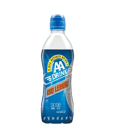 AA Drink ISO Lemon 12x50Cl - refreshing isotonic lemon sports drink for active athletes with electrolytes for optimal performance 12 disposable bottles of 500 ml