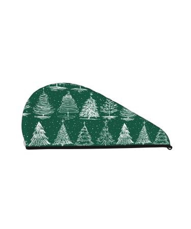 Christmas Trees Microfiber Hair Towel Soft Super Absorbent Hair Towel Wrap for Women Coral Velvet Quick Dry Hair Cap for Long Curly and Thick Hair