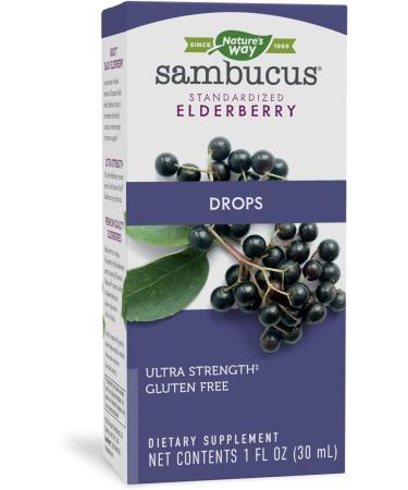 Nature's Way Sambucus Elderberry Drops - Ultra-Strength 6400mg - 1oz Fresh Elderberry - Buy Online on GoSupps.com