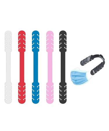5PCS Mask Extender Adjustable Extender Anti-Tightening Holder Band for Ear Protection Decompression Ear-Loop Anti-Slip Extension Hook Silicone Earsaver (Multicolor)