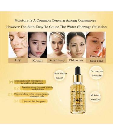 Allbesta 24k Gold Elixir Serum Moisturizing Firming Anti Aging Anti-Wrinkle Infused Essence Oil Drops for Face Makeup Skin Care - Buy Online on GoSupps.com