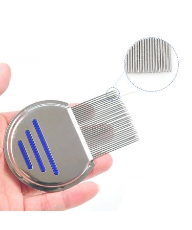Hair Nit Comb Stainless Steel Rounded Edge Bristles Head Lice Comb For Adults Kids And Pet Removing Head Lice From All Hair Types