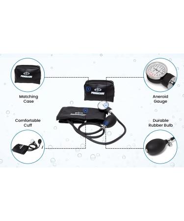 Primacare DS-9192 Adult Size Blood Pressure Kit with Aneroid Sphygmomanometer and Stethoscope - Latex-Free Inflation System, Nylon Cuff - Professional Grade - Buy Online on GoSupps.com