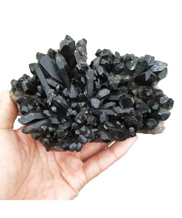 Gemstone Decoration Beautiful Black Quartz Cluster Specimen Natural Quartz Minerals StoneSpecimenMineral Stone (Size : 650-700g) JZIGTDEM
