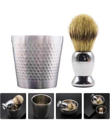 Beavorty Beard Brush Set for Men | Vintage Stainless Steel 304 Shaving Tools Soap Cup & Razor for Mustache Styling - Buy Online on GoSupps.com