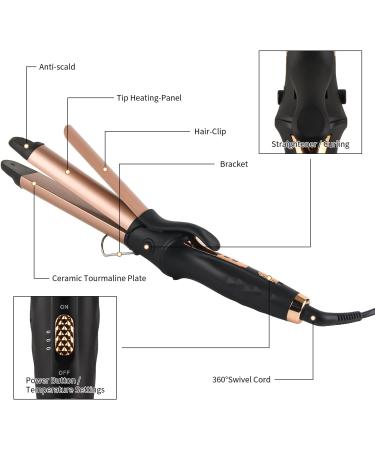 AmoVee Travel Curling Iron 1 Inch - Dual Voltage Mini Hair Straightener & Curler for Europe | Adjustable Temp Auto Shut Off Compact Design - Buy Online on GoSupps.com