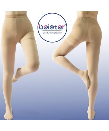 Beister Medical Compression Pantyhose 20-30mmHg Opaque Closed Toe - Circulation Support for Varicose Veins, Edema, DVT - Beige 3XL - Buy Online on GoSupps.com