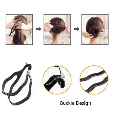 6 Pack Black Plastic Dutt Maker - Double Hook Hairstyling Tools for Twisted Braids Ponytails & More - Buy Online on GoSupps.com