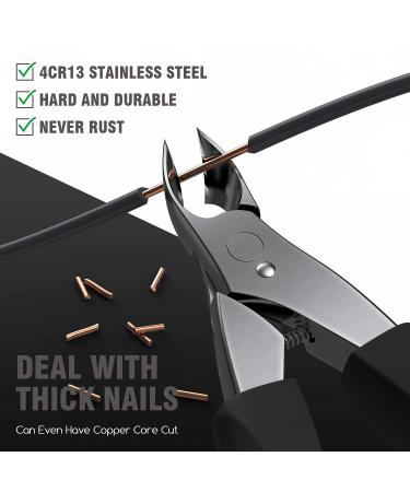 TOMEEM Professional Toenail Clipper - Sharp Curved Blade for Thick & Ingrown Nails | Podiatrist Toe Nail Cutter for Men, Women & Seniors (Matte Black) - Buy Online on GoSupps.com