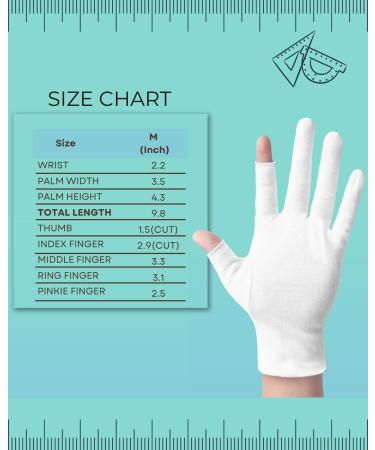 2 Pairs of Cotton Touchscreen Gloves - Moisturizing Night Gloves for Dry Hands - 100% Cotton Sleep Gloves Size M - Buy Online on GoSupps.com