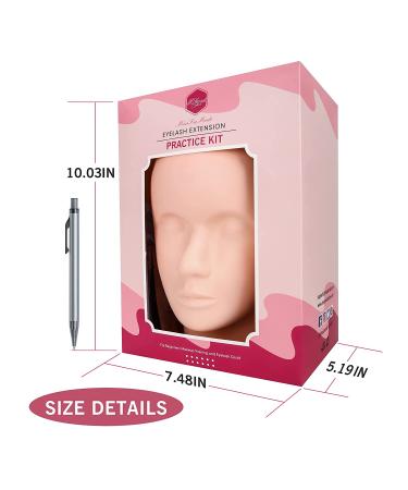 MIILAMOD Professional Lash Extension Kit with Mannequin Head and 25 Pairs Practice Lashes - Perfect for Makeup and Eyelash Graft Training - Buy Online on GoSupps.com