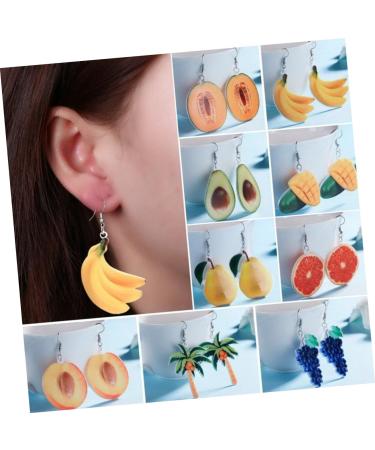 1 Pair Fruit Jewlery Ear Decoration Cherry Decor Earings Ear Jewelry Avocado Delicate Miss Earring 5.5X4.1cm As Shown - Buy Online on GoSupps.com