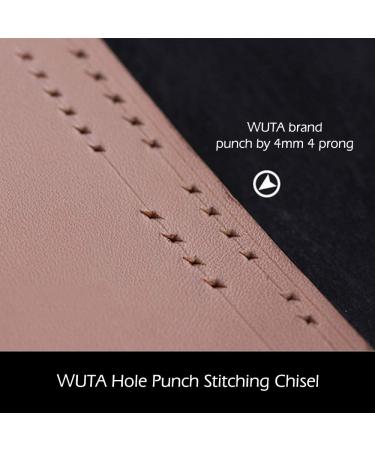WUTA Leather Craft Hole Punch Pricking Iron Stitching Tool 4mm 2+6 Teeth Black Diamond Point Chisel - Buy Online on GoSupps.com