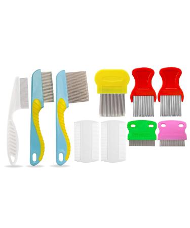 10 Pieces Hair Nit Combs Remove Head Nits Fine Stainless Steel Teeth Head Nit Comb For Pets Kids And Adults