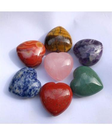 Specimen Healed Quartz Gemstones Natural Heart Crystals pedras para artesanato Reiki Stones Home Decor As a Gift FZUGEDRLI (Color : Tiger Eye Size : Approx 30mm)