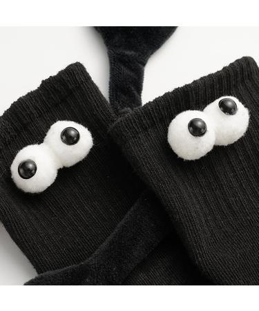 Safeydaddy Couple Holding Hands White Mid-tube Socks - 2 Pairs with Magnetic Doll Applique - Buy Online on GoSupps.com