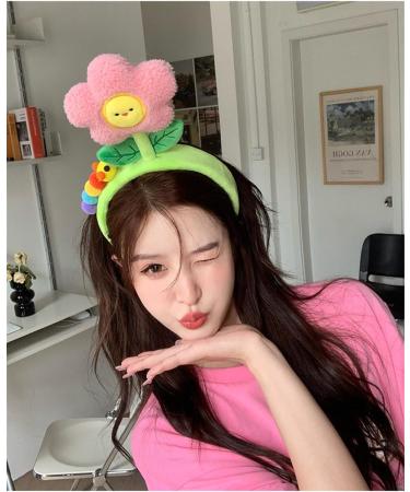 gaobaozhu Cute Sun Flower Headband Plush Headband Spa Makeup Headband for Washing Face Hair Band for Girls Women Hair Accessories Gift - Buy Online on GoSupps.com