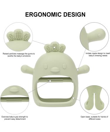 Baby Teething Mitten Toy - Silicone Teether for Babies 3 Months+ (Green) - Buy Online on GoSupps.com