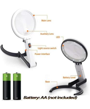 Professional with10 LED Lights Foldable 2X 5X Handheld Magnifier Super High Clarity Lightweight - and for Reading Loupe Watch and Electroni Full of Stars - Buy Online on GoSupps.com