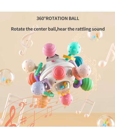 Sensory Teething Toy for Babies 0-18 Months - White Teething Ball Rattle & Grasping Activity Toy for Boys and Girls - Buy Online on GoSupps.com